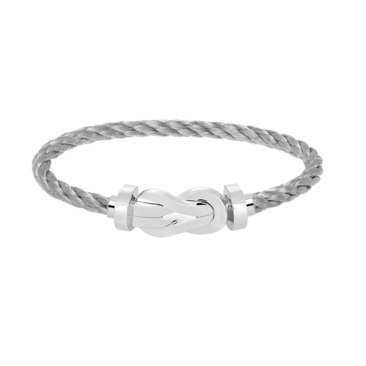 [Legend]LARGE 8-FIGURE BUCKLE BRACELET - WHITE GOLD