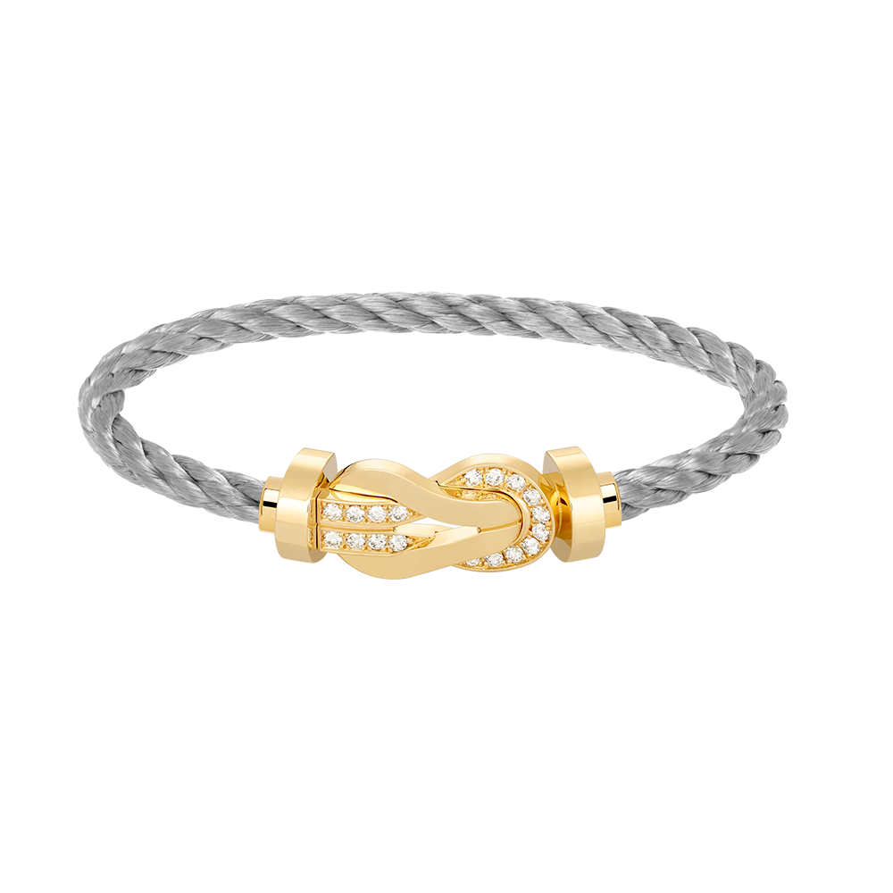 [Legend]LARGE 8-FIGURE BUCKLE HALF DIAMOND BRACELET - GOLD