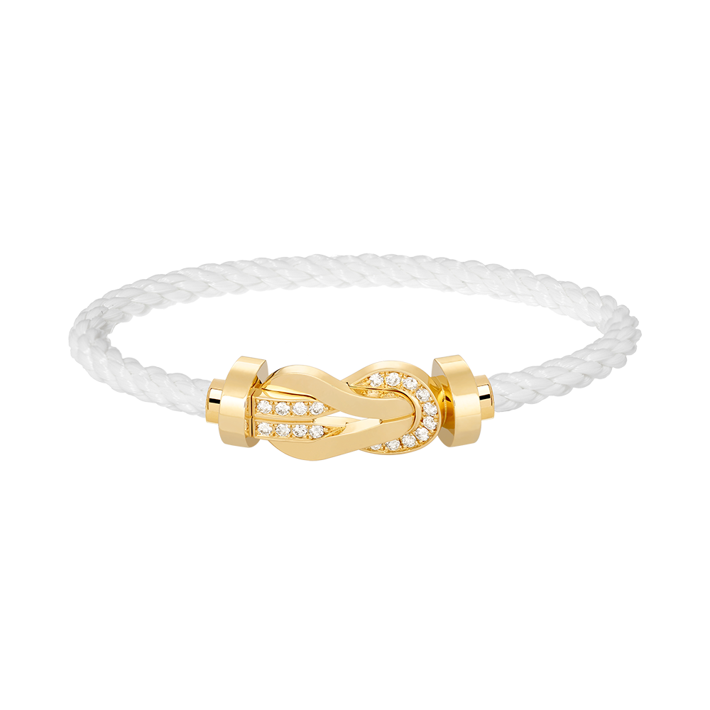 [Legend]LARGE 8-FIGURE BUCKLE HALF DIAMOND BRACELET - GOLD
