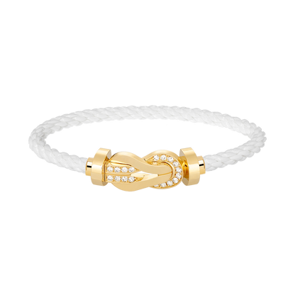 [Legend]LARGE 8-FIGURE BUCKLE HALF DIAMOND BRACELET - GOLD