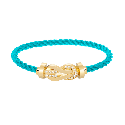 [Legend]LARGE 8-FIGURE BUCKLE HALF DIAMOND BRACELET - GOLD