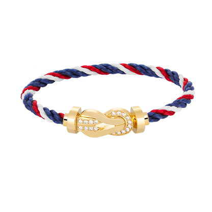 [Legend]LARGE 8-FIGURE BUCKLE HALF DIAMOND BRACELET - GOLD