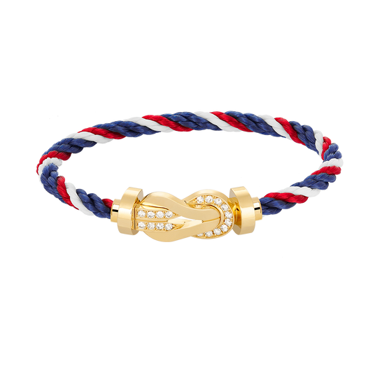 [Legend]LARGE 8-FIGURE BUCKLE HALF DIAMOND BRACELET - GOLD