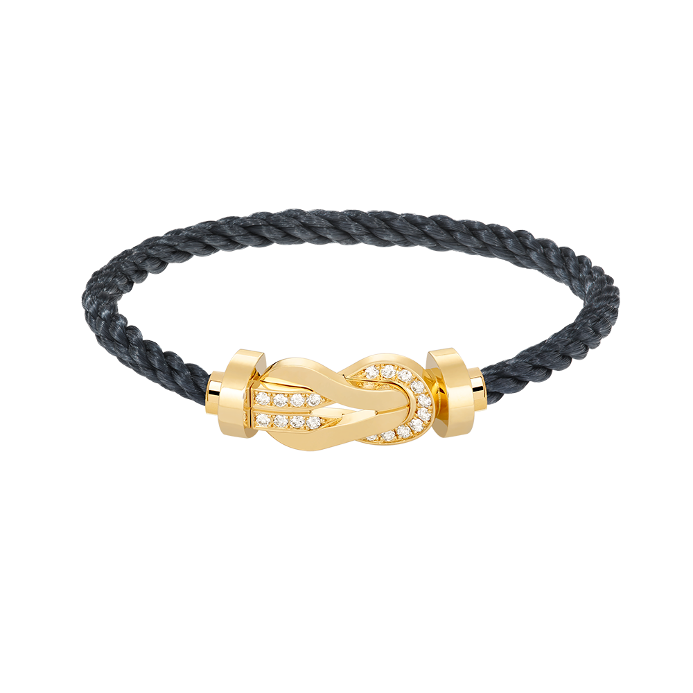 [Legend]LARGE 8-FIGURE BUCKLE HALF DIAMOND BRACELET - GOLD