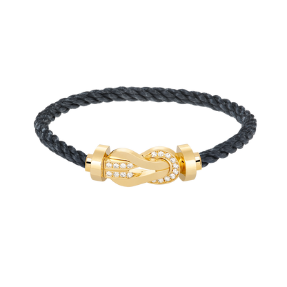 [Legend]LARGE 8-FIGURE BUCKLE HALF DIAMOND BRACELET - GOLD