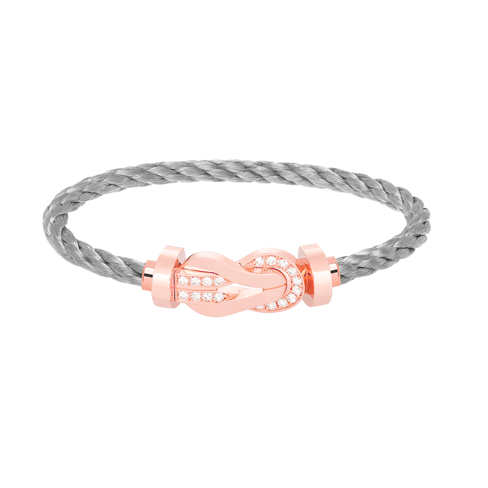 [Legend]LARGE 8-FIGURE BUCKLE HALF DIAMOND BRACELET - ROSE GOLD