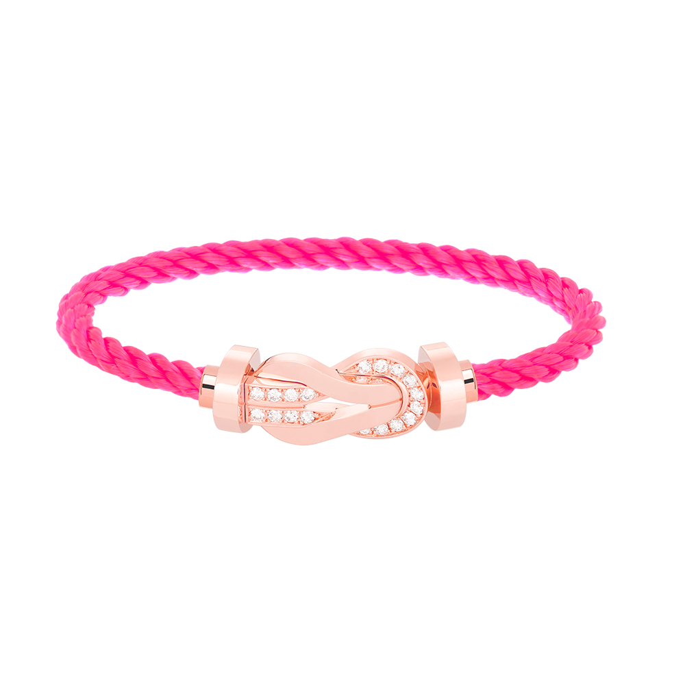 [Legend]LARGE 8-FIGURE BUCKLE HALF DIAMOND BRACELET - ROSE GOLD