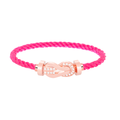 [Legend]LARGE 8-FIGURE BUCKLE HALF DIAMOND BRACELET - ROSE GOLD