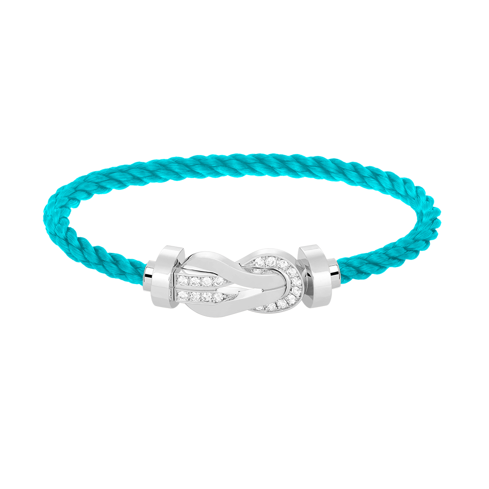 [Legend]LARGE 8-FIGURE BUCKLE HALF DIAMOND BRACELET - WHITE GOLD