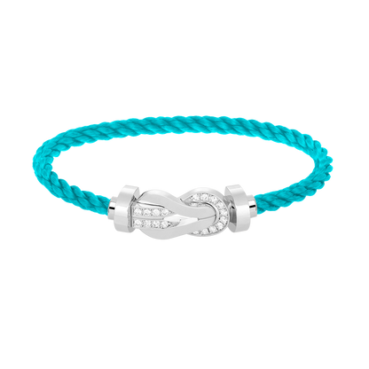 [Legend]LARGE 8-FIGURE BUCKLE HALF DIAMOND BRACELET - WHITE GOLD