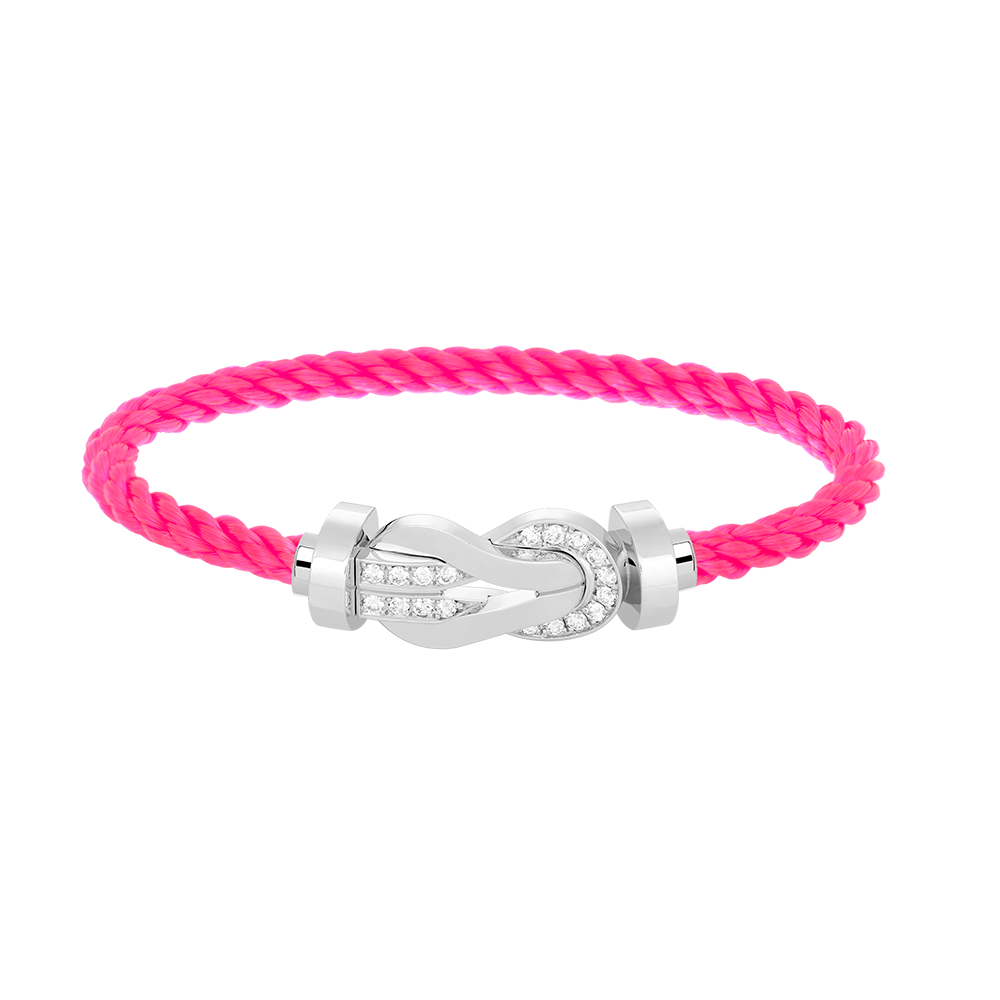 [Legend]LARGE 8-FIGURE BUCKLE HALF DIAMOND BRACELET - WHITE GOLD