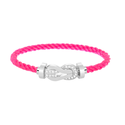 [Legend]LARGE 8-FIGURE BUCKLE HALF DIAMOND BRACELET - WHITE GOLD