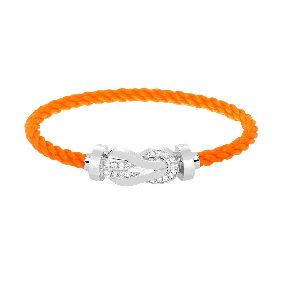 [Legend]LARGE 8-FIGURE BUCKLE HALF DIAMOND BRACELET - WHITE GOLD