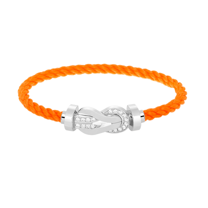 [Legend]LARGE 8-FIGURE BUCKLE HALF DIAMOND BRACELET - WHITE GOLD