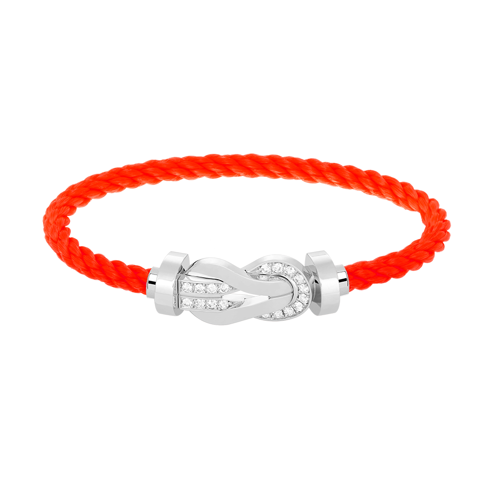 [Legend]LARGE 8-FIGURE BUCKLE HALF DIAMOND BRACELET - WHITE GOLD