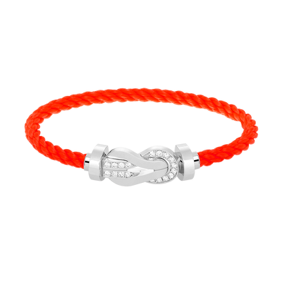 [Legend]LARGE 8-FIGURE BUCKLE HALF DIAMOND BRACELET - WHITE GOLD