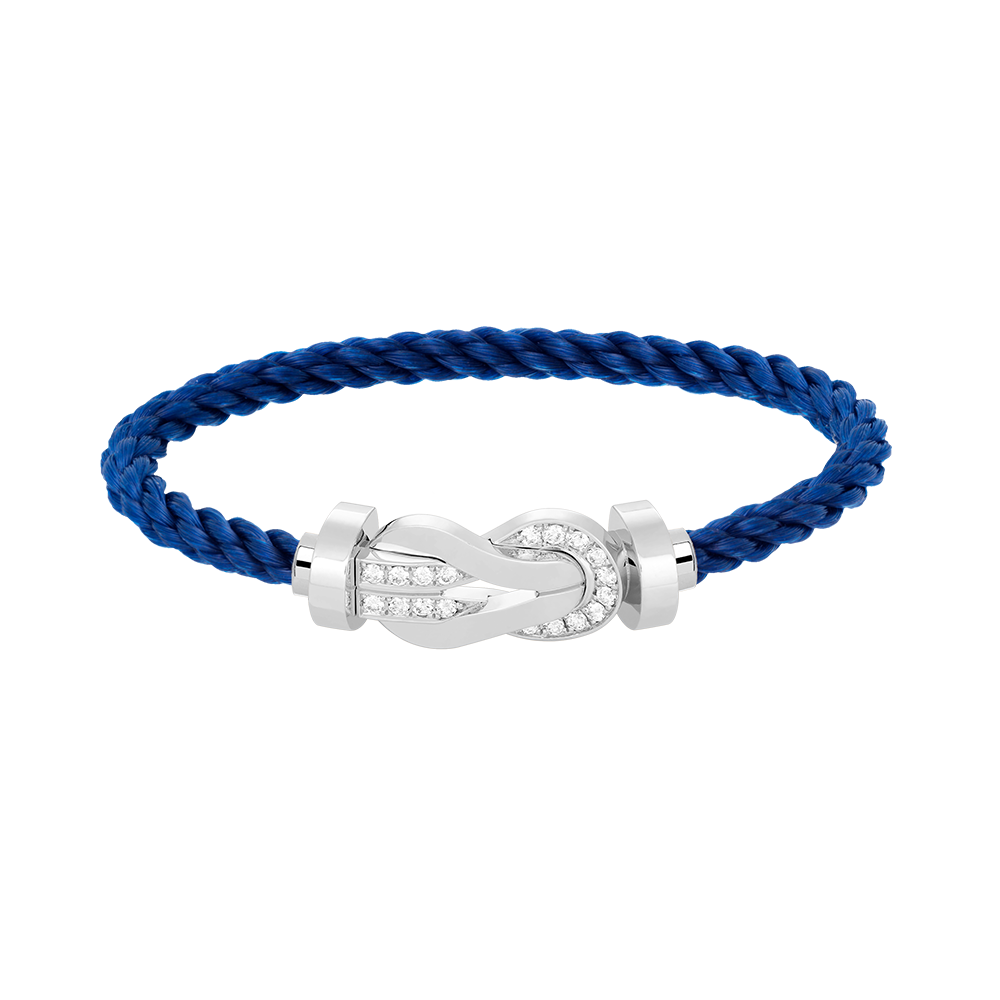 [Legend]LARGE 8-FIGURE BUCKLE HALF DIAMOND BRACELET - WHITE GOLD
