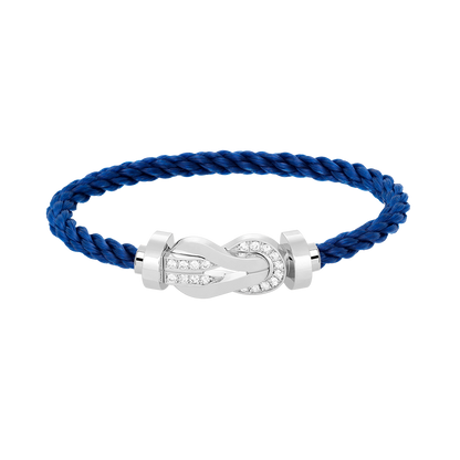 [Legend]LARGE 8-FIGURE BUCKLE HALF DIAMOND BRACELET - WHITE GOLD
