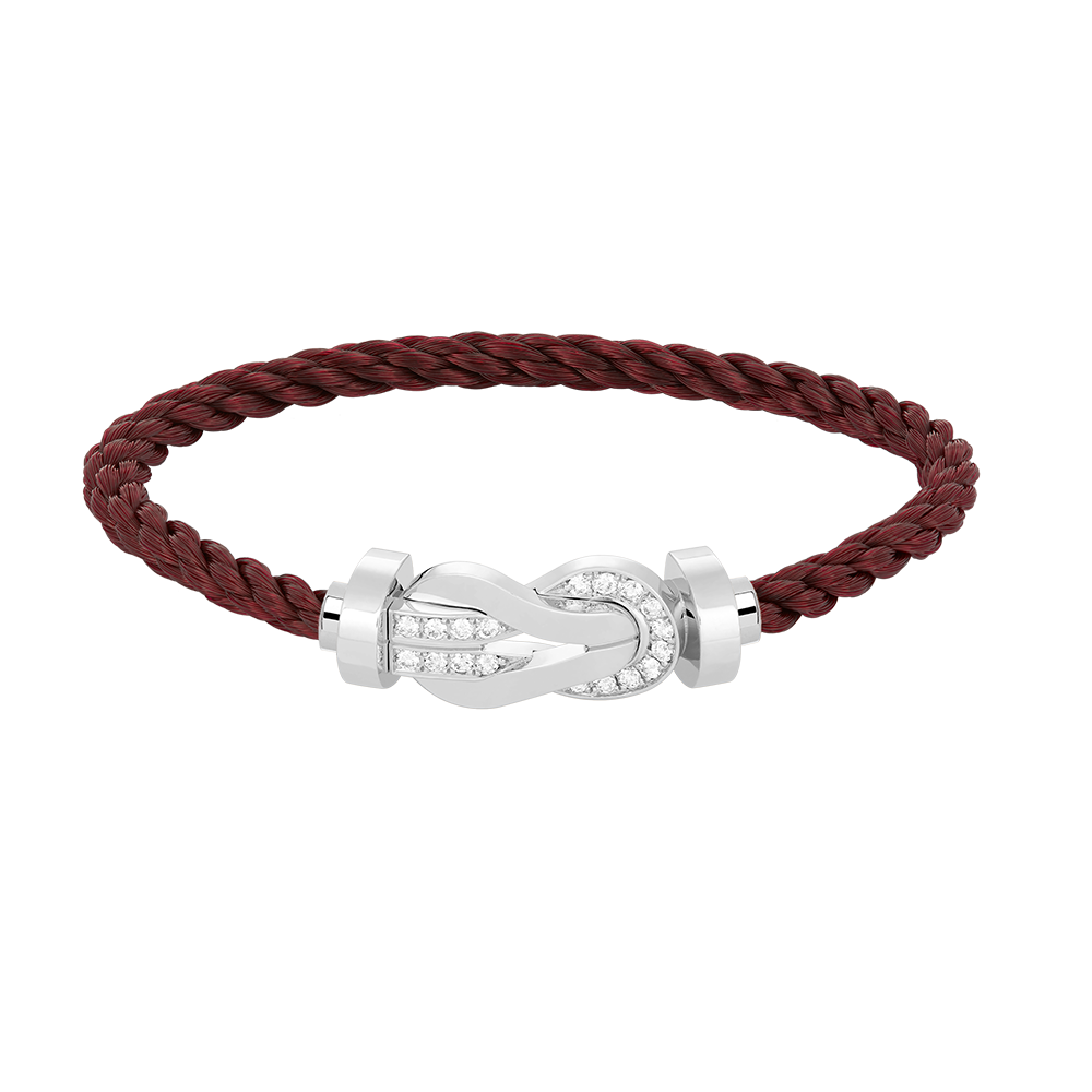 [Legend]LARGE 8-FIGURE BUCKLE HALF DIAMOND BRACELET - WHITE GOLD