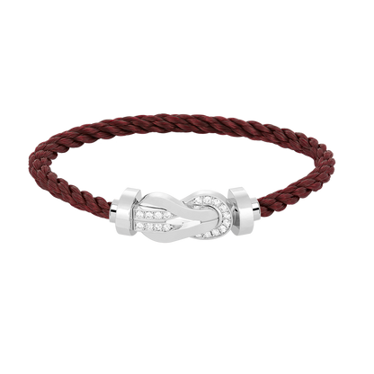 [Legend]LARGE 8-FIGURE BUCKLE HALF DIAMOND BRACELET - WHITE GOLD
