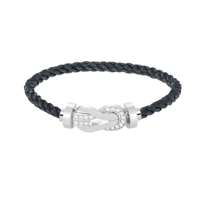 [Legend]LARGE 8-FIGURE BUCKLE HALF DIAMOND BRACELET - WHITE GOLD