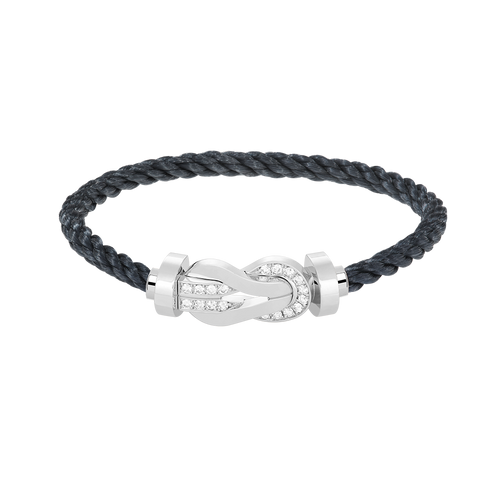 [Legend]LARGE 8-FIGURE BUCKLE HALF DIAMOND BRACELET - WHITE GOLD