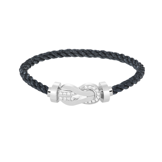 [Legend]LARGE 8-FIGURE BUCKLE HALF DIAMOND BRACELET - WHITE GOLD