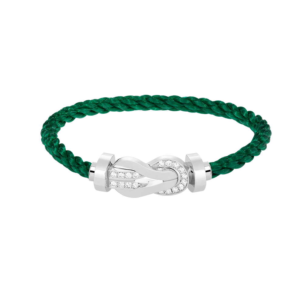 [Legend]LARGE 8-FIGURE BUCKLE HALF DIAMOND BRACELET - WHITE GOLD