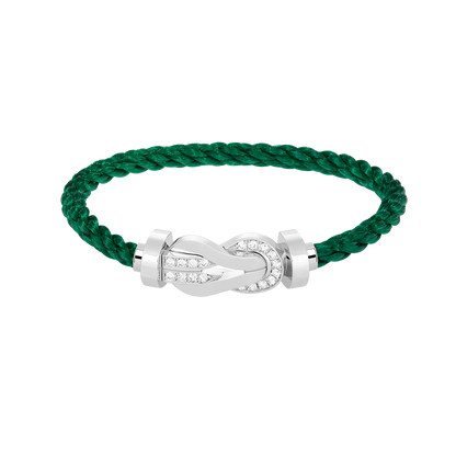 [Legend]LARGE 8-FIGURE BUCKLE HALF DIAMOND BRACELET - WHITE GOLD