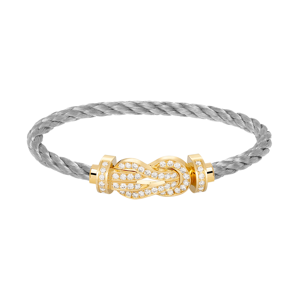 [Legend]LARGE 8-FIGURE BUCKLE FULL DIAMOND BRACELET - GOLD