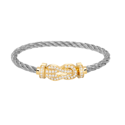 [Legend]LARGE 8-FIGURE BUCKLE FULL DIAMOND BRACELET - GOLD