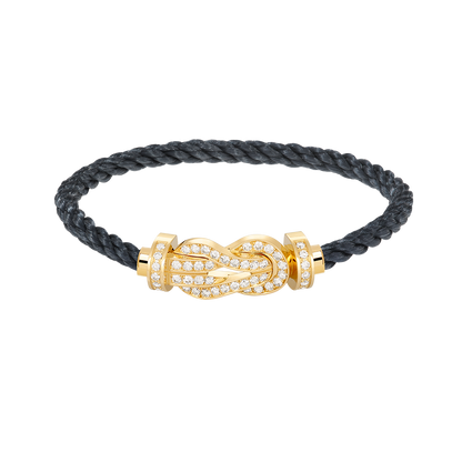 [Legend]LARGE 8-FIGURE BUCKLE FULL DIAMOND BRACELET - GOLD