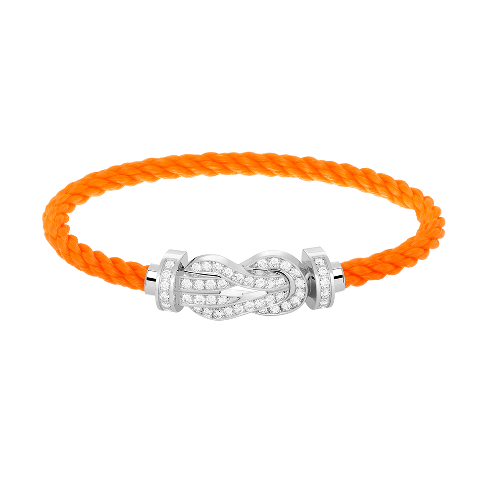 [Legend]LARGE 8-FIGURE BUCKLE FULL DIAMOND BRACELET -WHITE GOLD