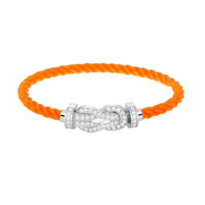 [Legend]LARGE 8-FIGURE BUCKLE FULL DIAMOND BRACELET -WHITE GOLD