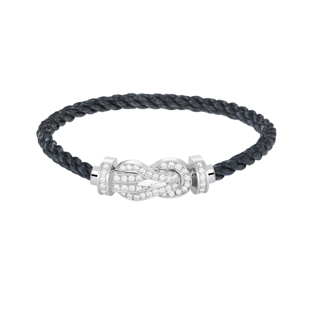 [Legend]LARGE 8-FIGURE BUCKLE FULL DIAMOND BRACELET -WHITE GOLD