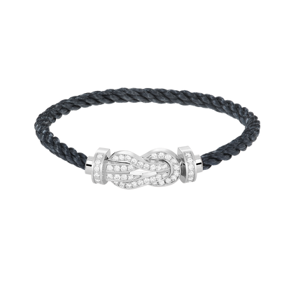 [Legend]LARGE 8-FIGURE BUCKLE FULL DIAMOND BRACELET -WHITE GOLD