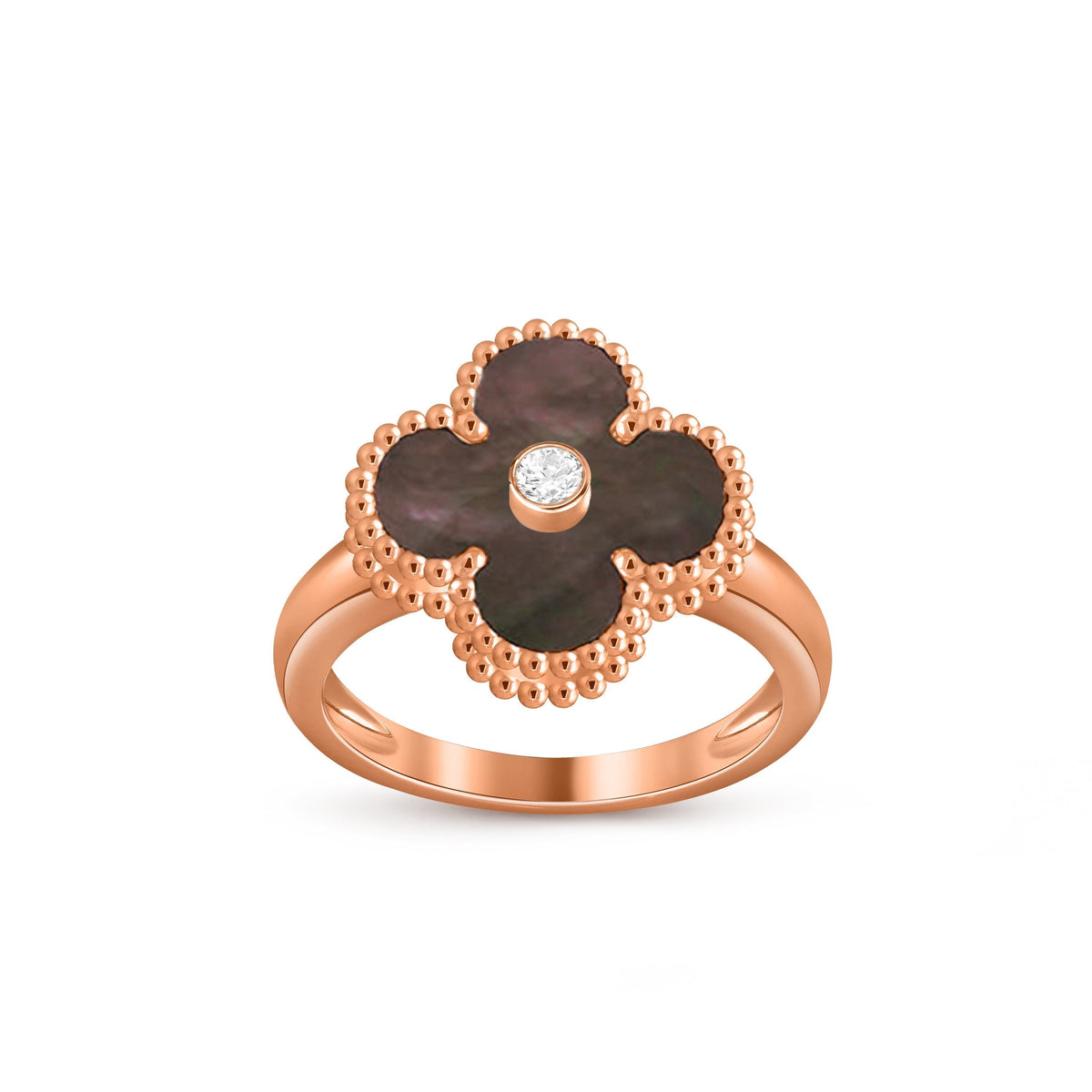 [Legend]LUCKY CLOVER DIAMOND-ACCENT ROSE GOLD RING COLLECTION