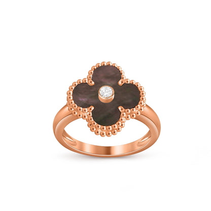 [Legend]LUCKY CLOVER DIAMOND-ACCENT ROSE GOLD RING COLLECTION