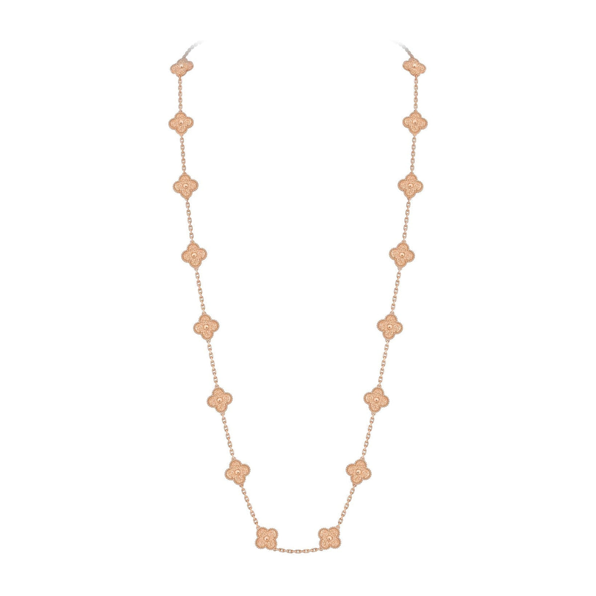 [Legend]CLASSIC 20-MOTIF LUCKY CLOVER LONG NECKLACE ROSE GOLD COLLECTION