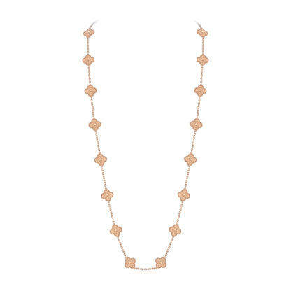[Legend]CLASSIC 20-MOTIF LUCKY CLOVER LONG NECKLACE ROSE GOLD COLLECTION