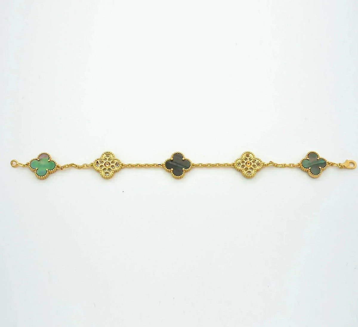 [Legend]LUCKY CLOVER 5-MOTIF BRACELET - GREY MOTHER-OF-PEARL COLLECTION