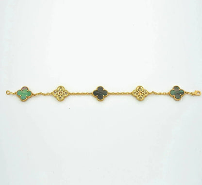 [Legend]LUCKY CLOVER 5-MOTIF BRACELET - GREY MOTHER-OF-PEARL COLLECTION
