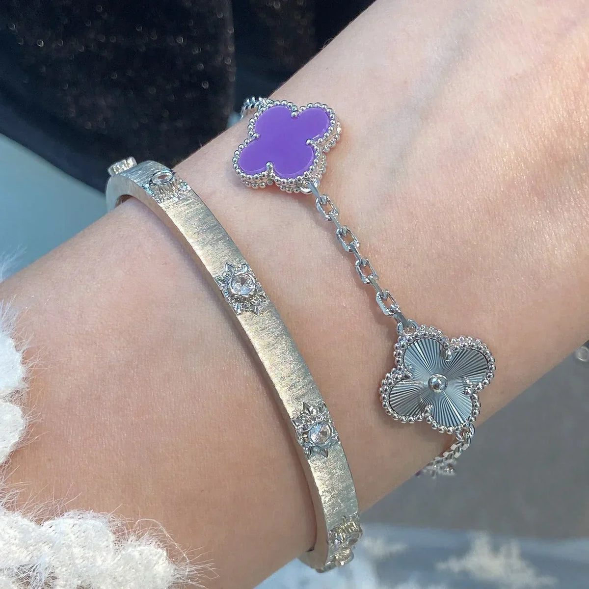 [Legend]LUCKY CLOVER 5-MOTIF BRACELET - VIOLET COLLECTION