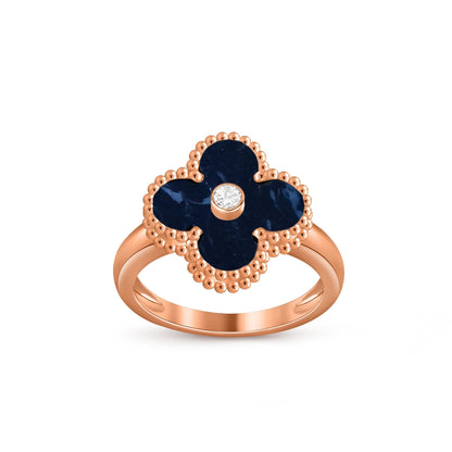 [Legend]LUCKY CLOVER DIAMOND-ACCENT ROSE GOLD RING COLLECTION