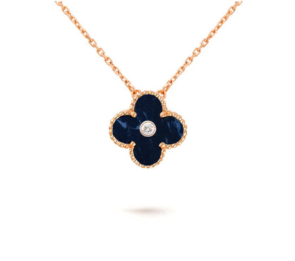 [Legend]15MM CLOVER FLOWER DIAMOND PENDANT NECKLACE COLLECTION