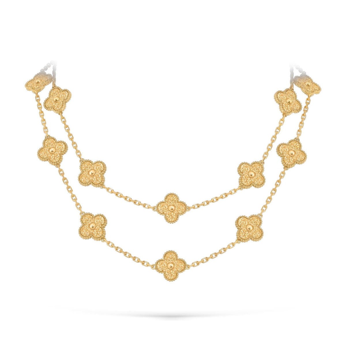 [Legend]CLASSIC 20-MOTIF LUCKY CLOVER LONG NECKLACE GOLD COLLECTION