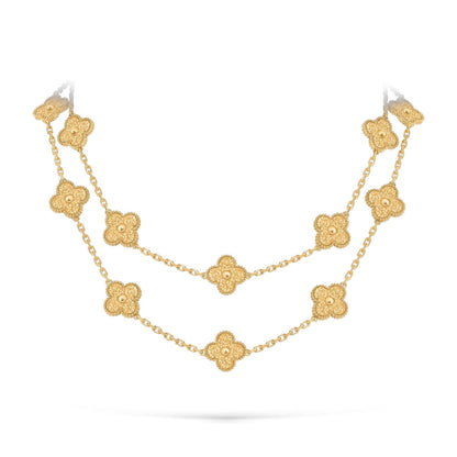 [Legend]CLASSIC 20-MOTIF LUCKY CLOVER LONG NECKLACE GOLD COLLECTION