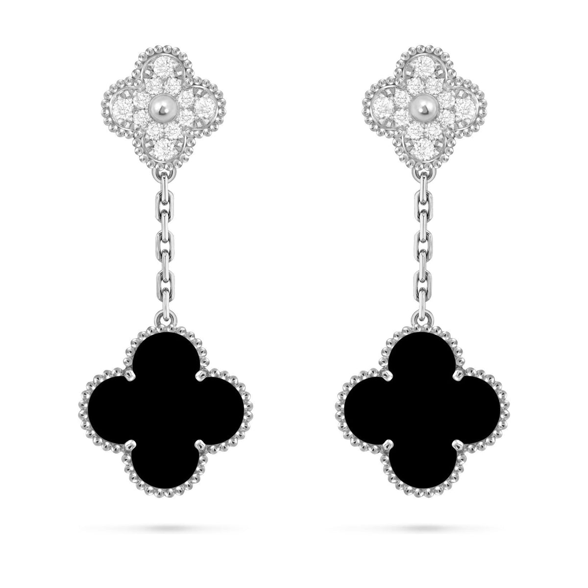 [Legend]CLOVER DUAL-MOTIF STATEMENT STUD EARRINGS - DOUBLE-CHARM COLLECTION