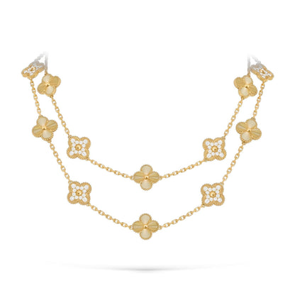 [Legend]CLASSIC 20-MOTIF LUCKY CLOVER LONG NECKLACE GOLD COLLECTION