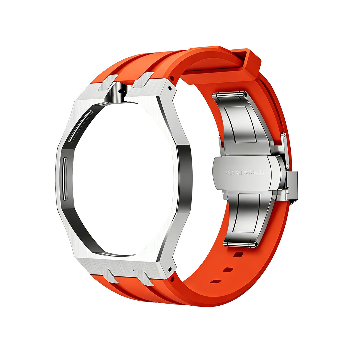 [Legend]OAK POP ORANGE-RED STEEL SILICONE STRAP